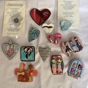 Heart and 3-D people pins